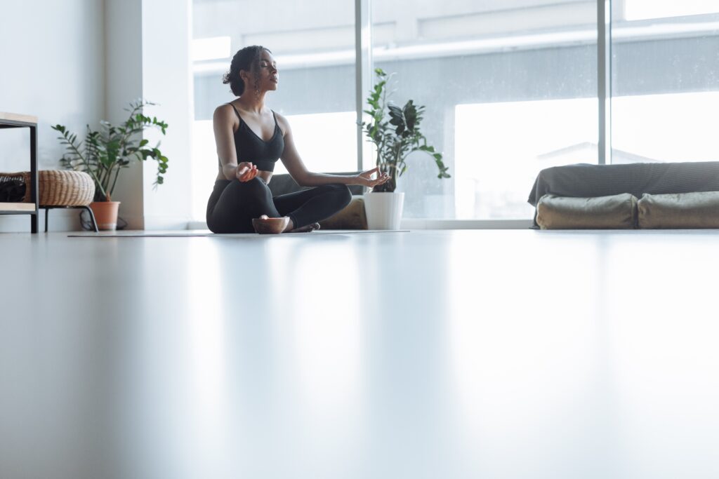 woman doing yoga