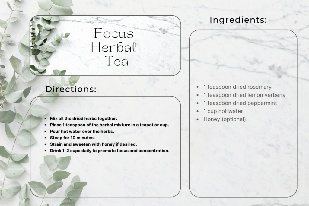 Recipe card of Focus Herbal Tea