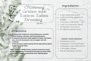 Cleansing Greens with Lemon-Tahini Dressing Recipe Card