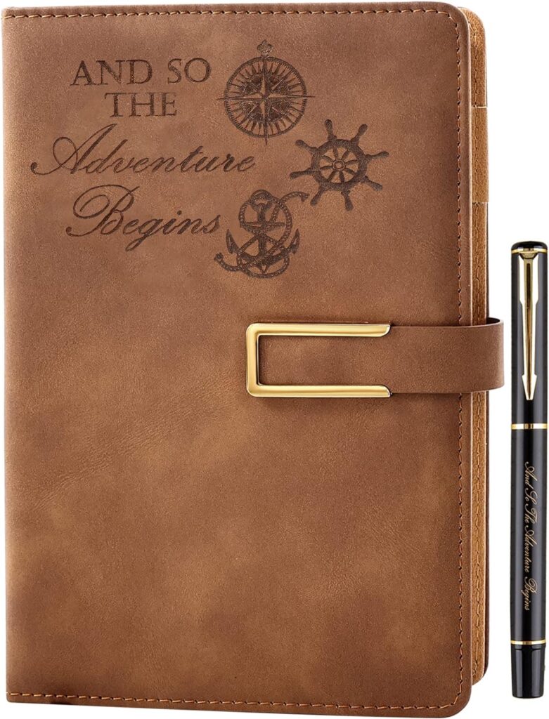 Refillable Adventure Writing Journal in brown