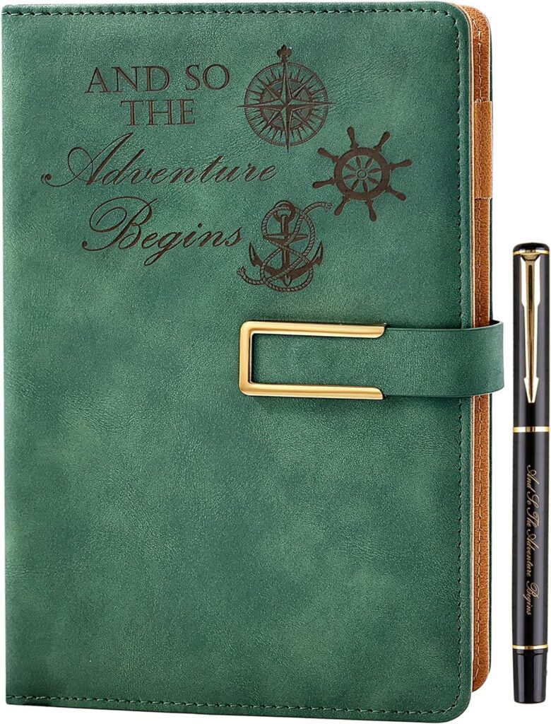 Refillable Adventure Writing Journal in green