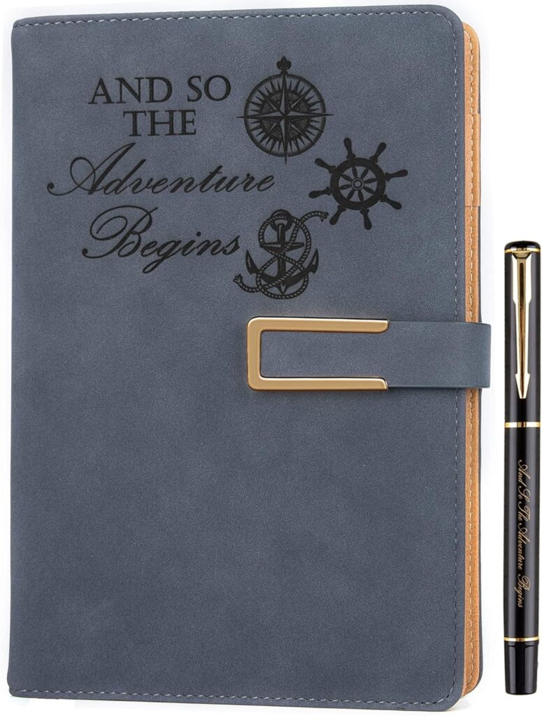 Refillable Adventure Writing Journal in grey