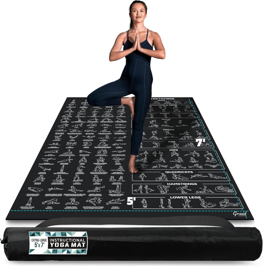 Extra-Large Instructional Yoga Mat by Grand Basics