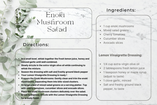 Recipe Card of Enoki Mushroom Salad