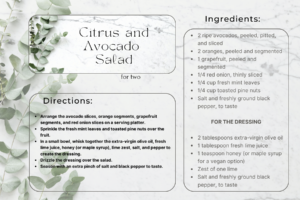 Citrus and Avocado Salad Recipe Card