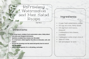 Watermelon and Mint Salad for Two Recipe Card