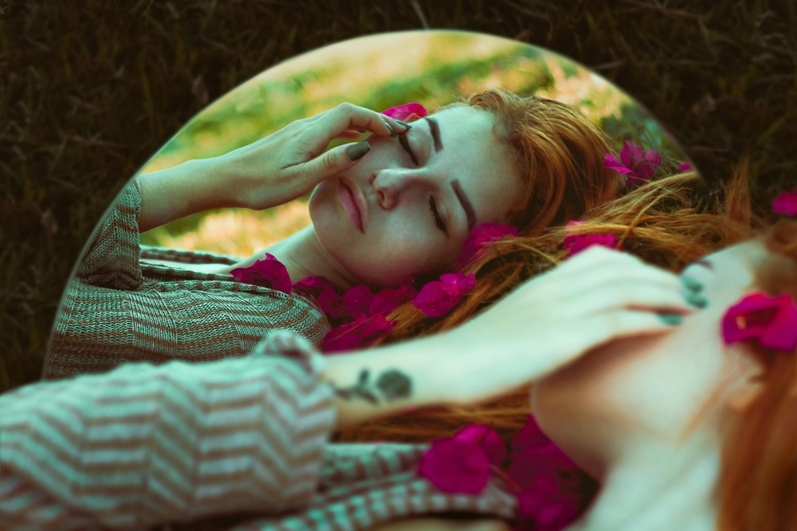 woman laying by a mirror for the post Thyroid Disorder's Bipolar Masquerade